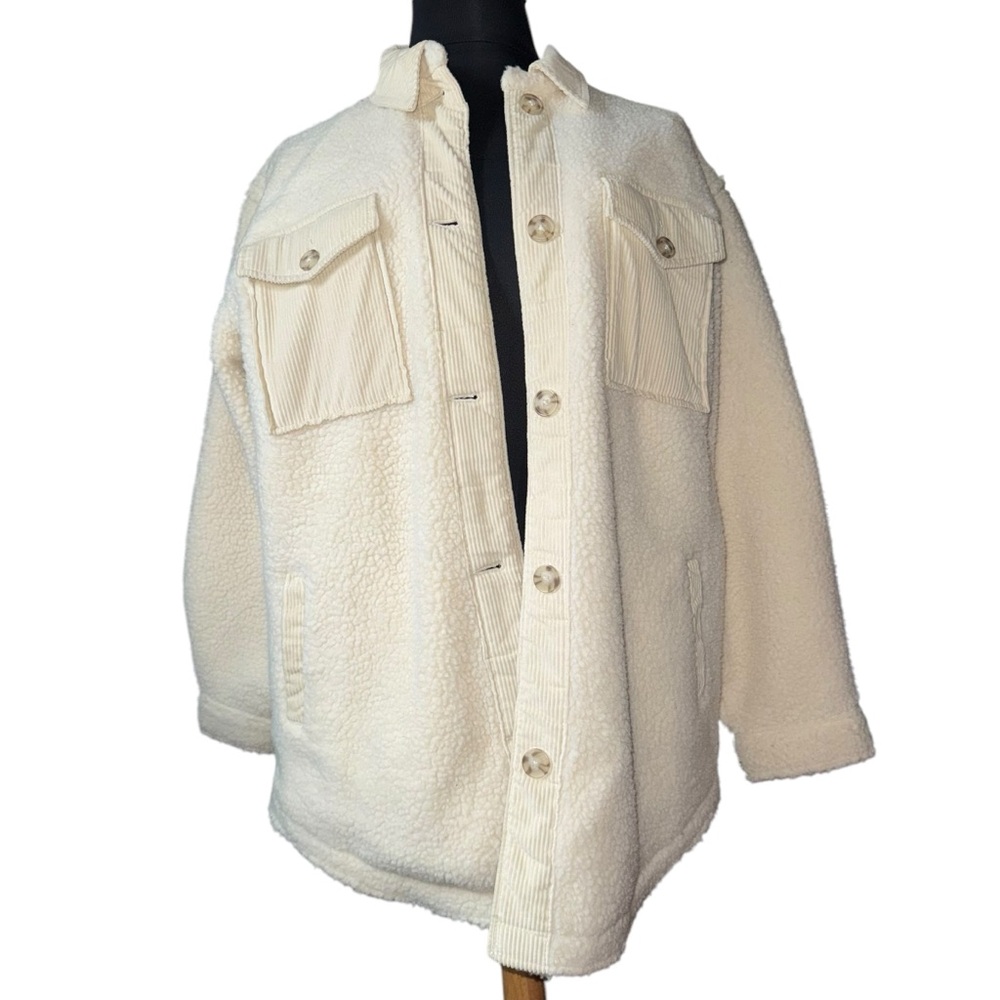 Women's Cream Sherpa Jacket
